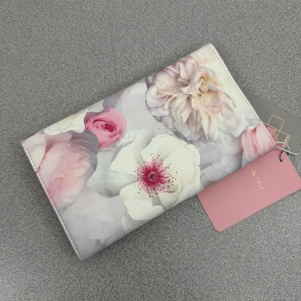 Ted Baker Jewellery Roll Womens OS Grey Floral Print Travel Organizer Case NWT